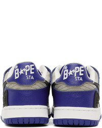 dunkelblaue Leder niedrige Sneakers von BAPE