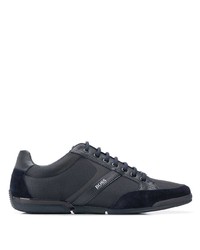 dunkelblaue Leder niedrige Sneakers von BOSS HUGO BOSS