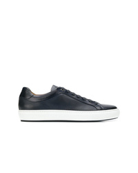 dunkelblaue Leder niedrige Sneakers von BOSS HUGO BOSS