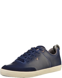 dunkelblaue Leder niedrige Sneakers von Boxfresh