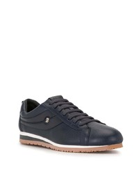 dunkelblaue Leder niedrige Sneakers von Bally