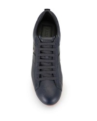 dunkelblaue Leder niedrige Sneakers von Bally