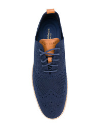 dunkelblaue Leder niedrige Sneakers von Cole Haan