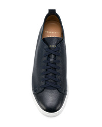 dunkelblaue Leder niedrige Sneakers von Henderson Baracco