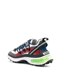 dunkelblaue Leder niedrige Sneakers von DSQUARED2