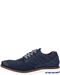 dunkelblaue Leder niedrige Sneakers von Bugatti