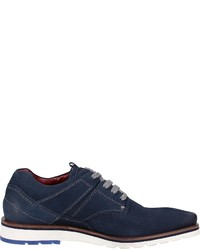 dunkelblaue Leder niedrige Sneakers von Bugatti