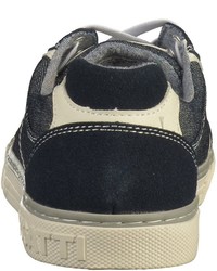 dunkelblaue Leder niedrige Sneakers von Bugatti