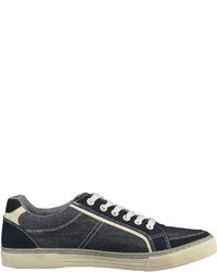 dunkelblaue Leder niedrige Sneakers von Bugatti