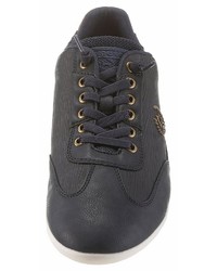 dunkelblaue Leder niedrige Sneakers von Bugatti