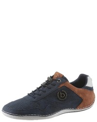 dunkelblaue Leder niedrige Sneakers von Bugatti