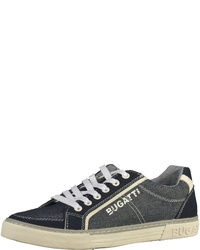 dunkelblaue Leder niedrige Sneakers von Bugatti