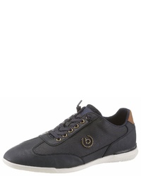 dunkelblaue Leder niedrige Sneakers von Bugatti