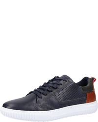 dunkelblaue Leder niedrige Sneakers von Bullboxer