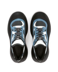 dunkelblaue Leder niedrige Sneakers von JW Anderson