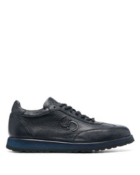 dunkelblaue Leder niedrige Sneakers von Casadei