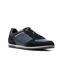 dunkelblaue Leder niedrige Sneakers von Geox