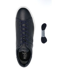 dunkelblaue Leder niedrige Sneakers von Hogan