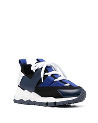 dunkelblaue Leder niedrige Sneakers von Pierre Hardy