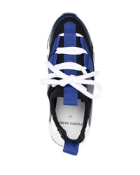 dunkelblaue Leder niedrige Sneakers von Pierre Hardy