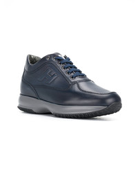 dunkelblaue Leder niedrige Sneakers von Hogan