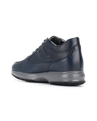 dunkelblaue Leder niedrige Sneakers von Hogan