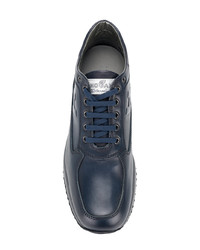 dunkelblaue Leder niedrige Sneakers von Hogan