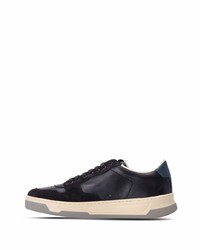 dunkelblaue Leder niedrige Sneakers von BOSS