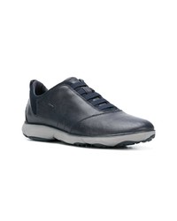 dunkelblaue Leder niedrige Sneakers von Geox