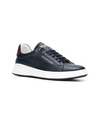 dunkelblaue Leder niedrige Sneakers von Philipp Plein