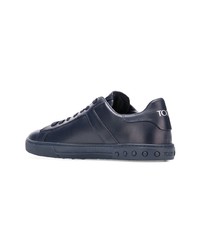 dunkelblaue Leder niedrige Sneakers von Tod's