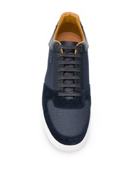 dunkelblaue Leder niedrige Sneakers von BOSS HUGO BOSS