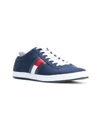 dunkelblaue Leder niedrige Sneakers von Tommy Hilfiger