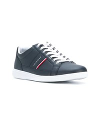 dunkelblaue Leder niedrige Sneakers von Tommy Hilfiger