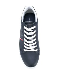 dunkelblaue Leder niedrige Sneakers von Tommy Hilfiger