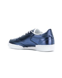 dunkelblaue Leder niedrige Sneakers von Reebok