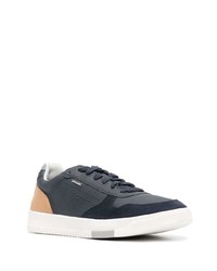 dunkelblaue Leder niedrige Sneakers von Geox