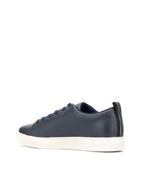 dunkelblaue Leder niedrige Sneakers von PS Paul Smith