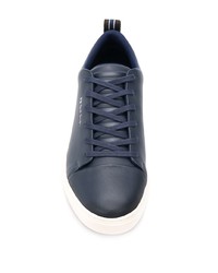 dunkelblaue Leder niedrige Sneakers von PS Paul Smith