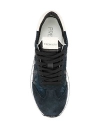 dunkelblaue Leder niedrige Sneakers von Premiata