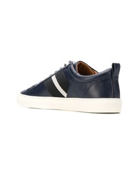 dunkelblaue Leder niedrige Sneakers von Bally