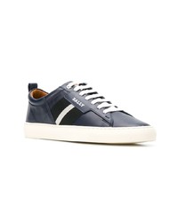 dunkelblaue Leder niedrige Sneakers von Bally