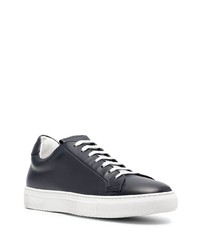 dunkelblaue Leder niedrige Sneakers von Doucal's