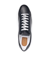 dunkelblaue Leder niedrige Sneakers von Doucal's