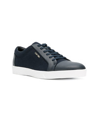 dunkelblaue Leder niedrige Sneakers von Calvin Klein 205W39nyc