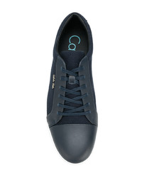 dunkelblaue Leder niedrige Sneakers von Calvin Klein 205W39nyc