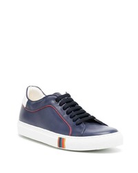 dunkelblaue Leder niedrige Sneakers von Paul Smith