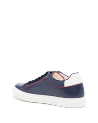 dunkelblaue Leder niedrige Sneakers von Paul Smith