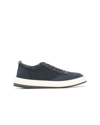 dunkelblaue Leder niedrige Sneakers von Corneliani