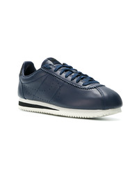 dunkelblaue Leder niedrige Sneakers von Nike